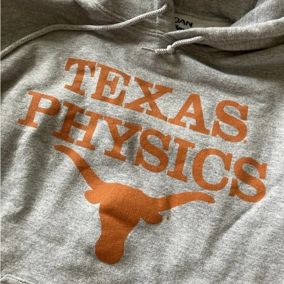 NEW Gildan Texas Physics UT Longhorns Hoodie Sweatshirt Unisex Small Gray NWOT